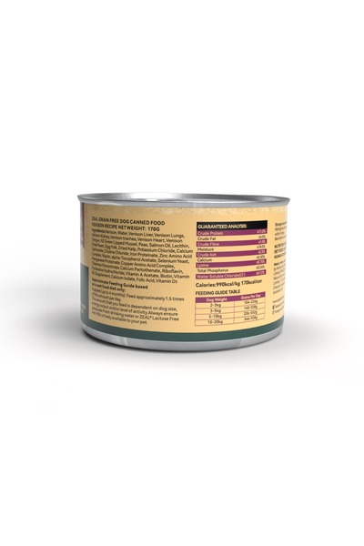 ZEAL Grain Free Canned Dog Food 170g - (Venison Recipe)