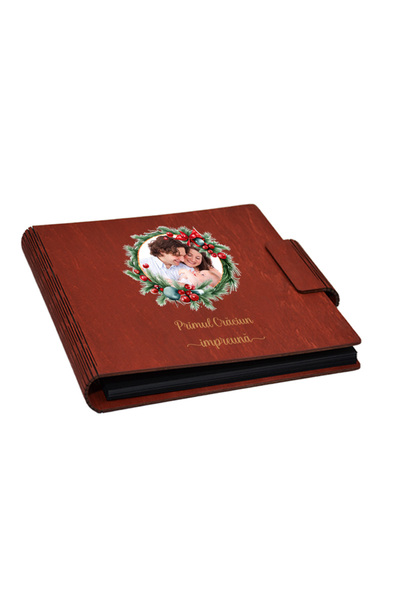 Piksel Album foto, coperta lemn, personalizat, Primul Craciun impreuna, Pikse...