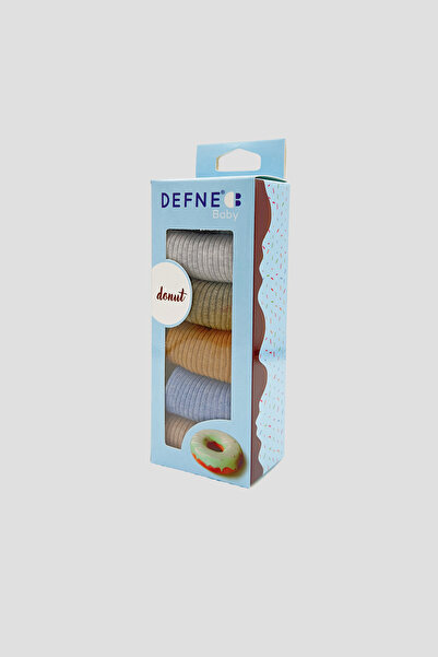 Defne Baby 5+1 Pair Premium Cotton Ribbed Patterned Baby Socks Set – Donut Collection