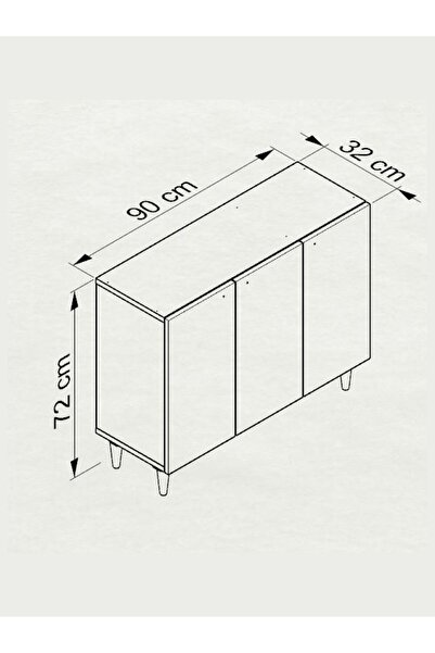 umondesign Bohem 4 Raflı 3 Kapaklı Ayakkabılık Çok Amaçlı Dolap Ayaklı Dekoratif Kapak Beyaz