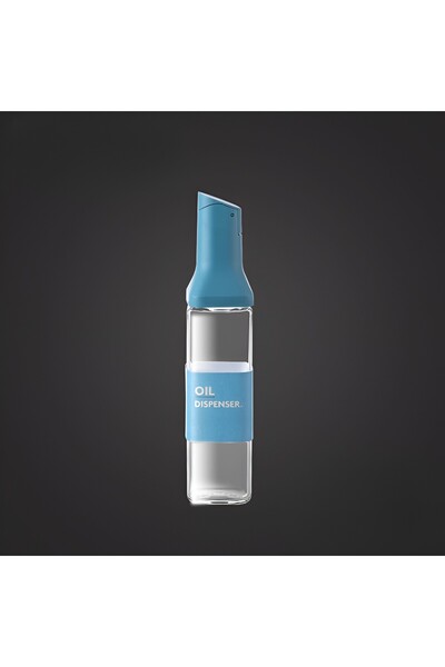Flippy Oil Dispenser, Automatic Open/Close with Gravitational Induction, 500 ml, 29.5x6x6 cm, Blue