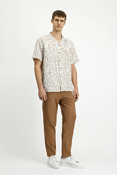 Kiğılı Slim Fit Slim Fit Elastic Waist Lyocell Canvas / Chino Trousers