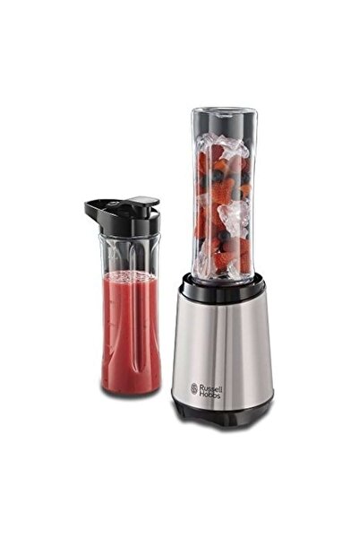 RUSSELL HOBBS Set blender Mix & Go Steel cu 2 sticle, oțel inoxidabil, 300 W, 600 ml, argintiu