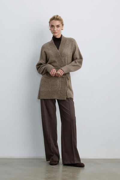 BE BLUE Mink Thin Belted Kimono Cardigan