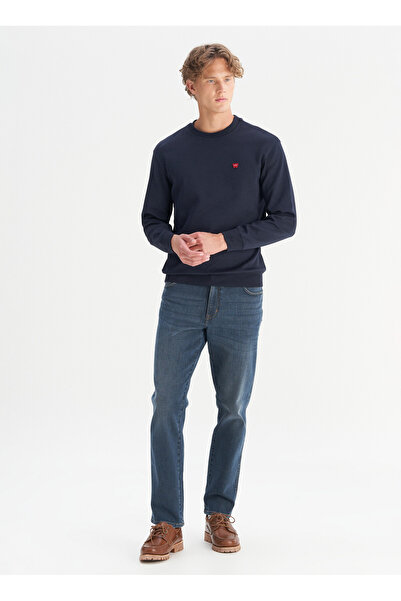 WRANGLER Bisiklet Yaka Lacivert Erkek Sweatshırt W2520255410 Lacivert Sweatshirt