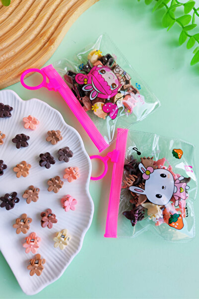 Nisankids Girl's Nude Color Tiny Snap Fastener with Transparent Bag (18 Pieces)