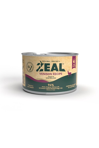 ZEAL Grain Free Canned Dog Food 170g - (Venison Recipe)