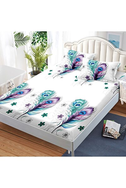 Casa de Vis Cearșaf de pat cu elastic + 2 fețe de pernă, 180/200, Casa de Vis...