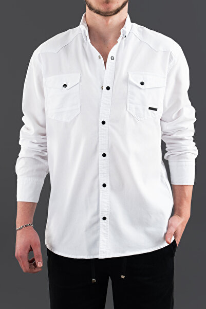 bombe Men's Slim Fit Slim Fit Denim Shirt