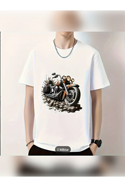 TİMİSİVA Μπλουζάκι Unisex oversized MOTOR με τύπωμα 100% βαμβακερό με κοντό μ...