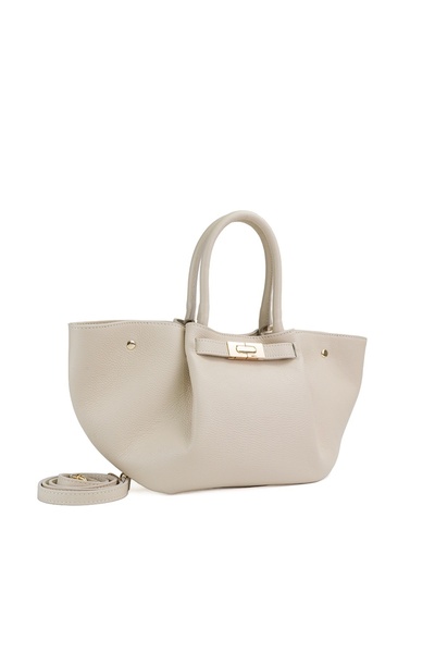 Posete Fagaras Poseta Piele Adele - Bej, Geanta Casual din Piele Naturala, Ge...