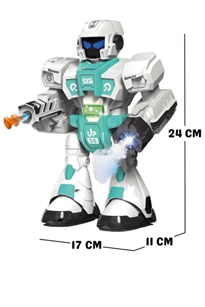 Tıfıl Toys Pilli Işıklı Sesli Full Fonksiyon Duman ve Su Balonu Atan Kumandalı Robot Oyuncak