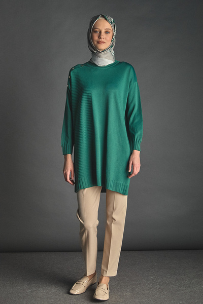 Setrms Süs Düğmeli Triko Tunik