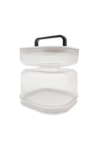 Flippy Pickle Jar with Liquid Separator, Airtight, Heat-Resistant, Hourglass Type, 1400 ml, ABS, Whi