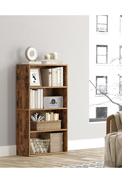 Chulovs 4-Tier Floor Bookcase 1.08m for Home/Office/Living Room - Vintage Brown