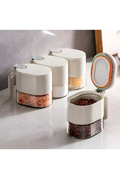 easybox Flippy Wall-Mounted Spice, Oil & Vinegar Storage Rack - 9 Pieces, Home Kitchen, 31x13.5x36.8cm, Whit