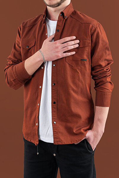 bombe Men's Slim Fit Slim Fit Denim Shirt