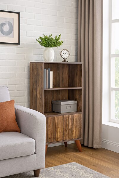 UnicSpot Retro bookcase, brown, 60x30x120 cm