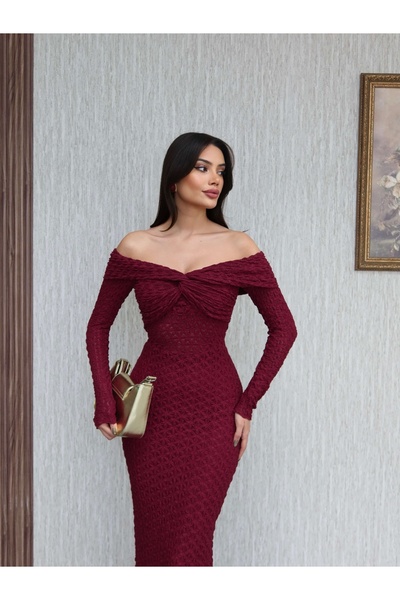 ESRAHELVACI Ön Düğüm Detaylı Dantel Elbise