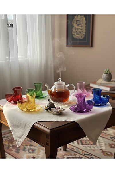 AKDEN STORE Kesme Dekor El İşçiliği Verre Serisi Çay Bardağı Takımı