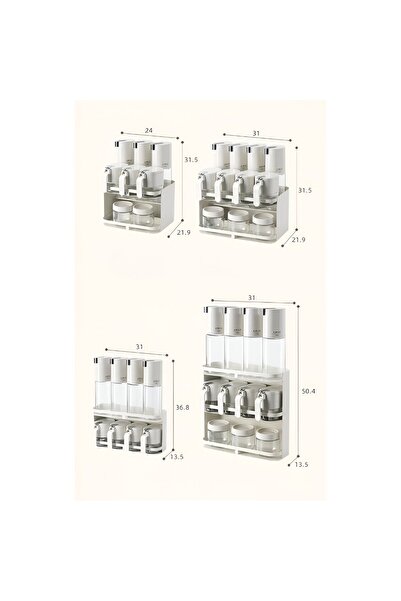 easybox Flippy Wall-Mounted Spice, Oil & Vinegar Storage Rack - 9 Pieces, Home Kitchen, 31x13.5x36.8cm, Whit