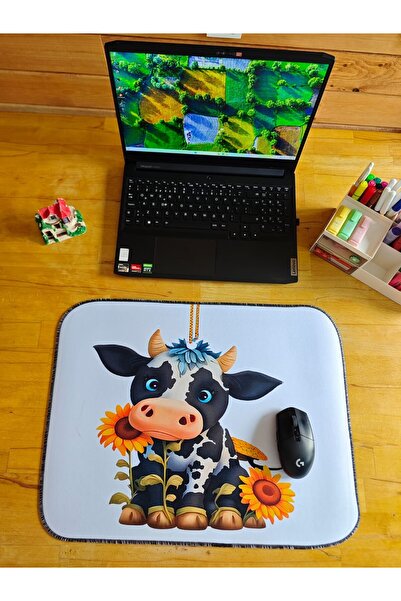 sgeteknoloji Sge Technology 55X45 cm Cute Cow Anti-Slip Base Speed Surface Gamer Mouse Pad Gaming Pad