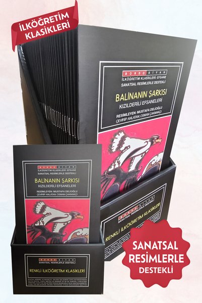 Bordo Siyah Yayınları Sanatsal Resimli Renkli İlköğretim Klasikleri Seti (40 ...