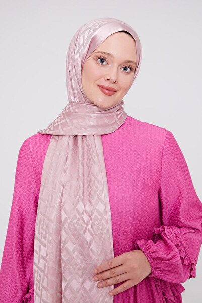 Levidor Pembe Geometrik Desen Deluxe Devore Şal