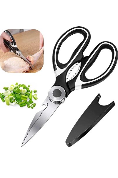 lawrenceshop Service Ultra Sharp Kitchen Scissors with Sheath Multipurpose Fi...