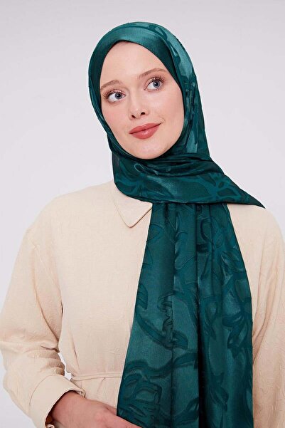 Levidor Zümrüt Yonca Desen Deluxe Devore Şal