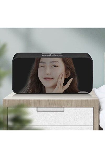 Selgot Alarm Clock with LED Backlight, Black, Size 13.8 x 6.5 x 3.4 cm