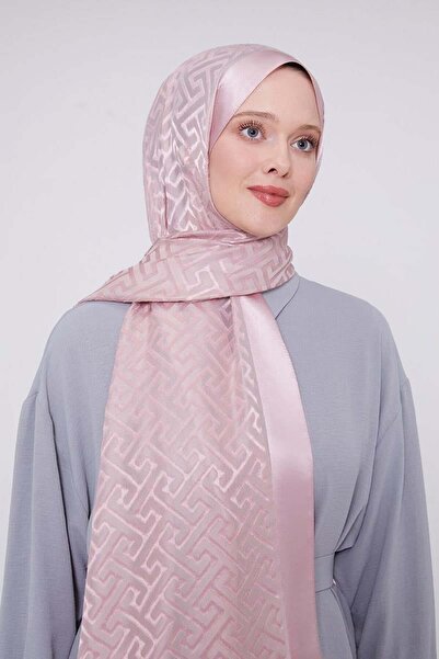 Levidor Pembe Labirent Desen Deluxe Devore Şal