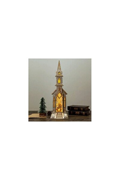 Aca Catedrala Magică de Crăciun XL – Decor Luminos Nașterea Domnului, Auriu Perlat, 47 cm
