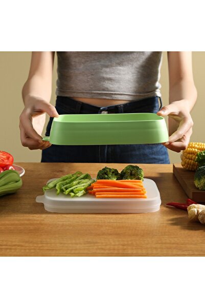 Flippy Food Storage Container, Airtight, Plastic, 22x14.7x5 cm, Green
