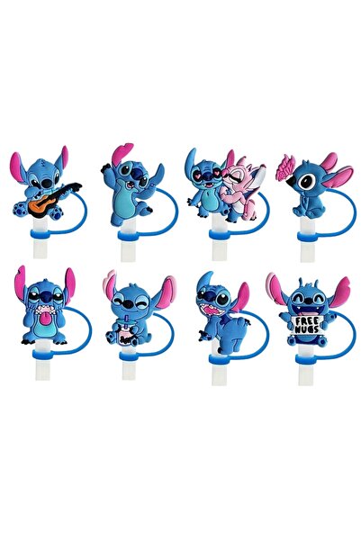 Store Termos Pipet Koruyucu 2 Adet Stitch Pipet Koruyucu Silikon Pipet Kılıfı Pipet Tıpası