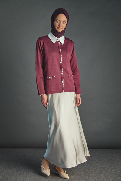 Setrms Süs Düğmeli Triko Bluz