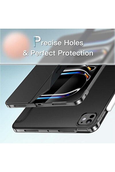 JETech Case for iPad Pro 13-inch M5/M4 (2025/2024) Slim Hard Back Cover with Auto Sleep/Wake - Black