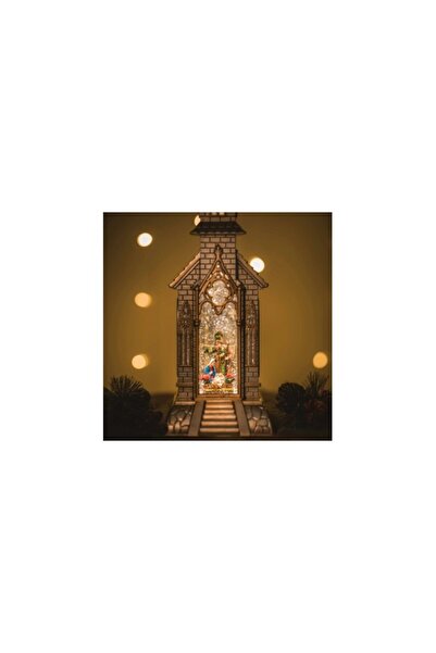 Aca Catedrala Magică de Crăciun XL – Decor Luminos Nașterea Domnului, Auriu Perlat, 47 cm