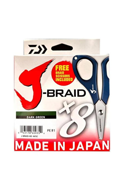 daiwa JBraid 8B Koyu Yeşil 300m İp Misina Makaslı