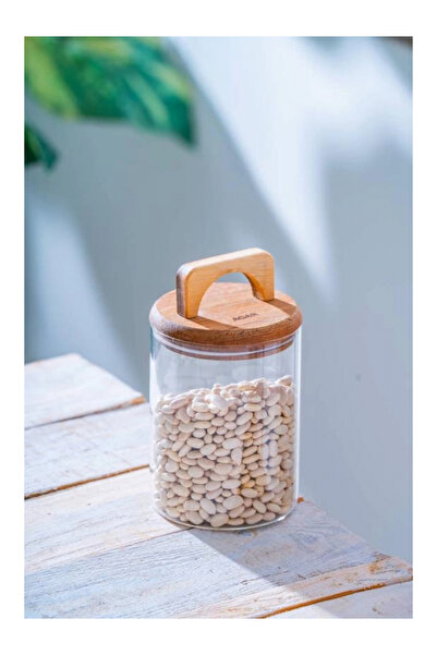 ACAR LND7570 Malibu Akasya Kapaklı Borosilikat Cam Kavanoz - 700 ml