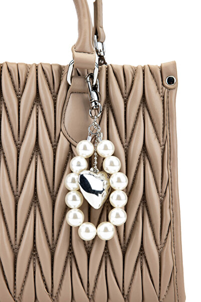 Tamer Tanca Women's Faux Leather Taupe Shoulder Bag