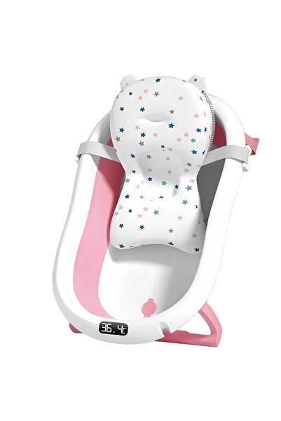 FOXMAG24 Πτυσσόμενη Μπανιέρα Μωρού, Ψηφιακό Θερμόμετρο, Τάπα Αποστράγγισης, Α...