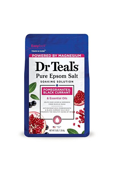 Dr Teals محلول نقع ملح إبسوم النقي من دكتور تيلز بنكهة الرمان والكشمش الأسود 1.36 كجم