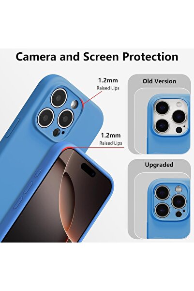 Flippy Husa Protectie, pentru iPhone 16 Pro Liquid Silicone, Microfibra Incarcare Wireless Albastru