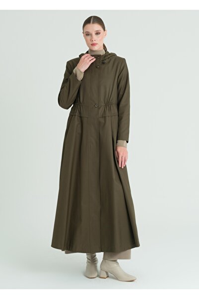 Armağan Bel Büzgülü Kapşonlu Pardesü