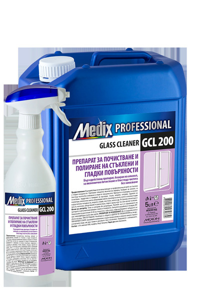 MEDIX professional GLASS SOLUTION 5 L, GCL 200 - Glass and Crystal Cleaning Solution (Lilac)