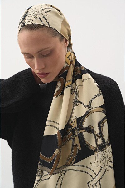 Jolamier Desenli Modal Şal Hamhara Bej
