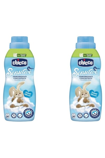 Chicco Baby Set 2 x Chicco Fabric Softener Sensitive Sweet Talcum 0 Months+ 30 Washes 750ml
