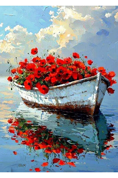 Krista Tablou pe pânză PM757 Pictură pe numere, înrămată, 40x50 cm, Barcă cu ...