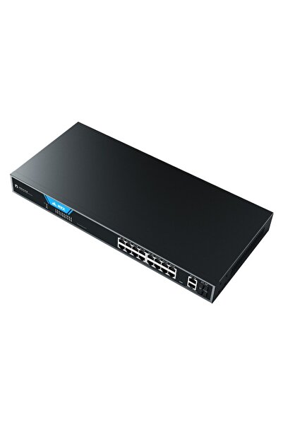 STONET PoE Switch 16x GE PoE + 2x GE + 2x SFP, Cloud Managed, Rack-mount, AI Watchdog